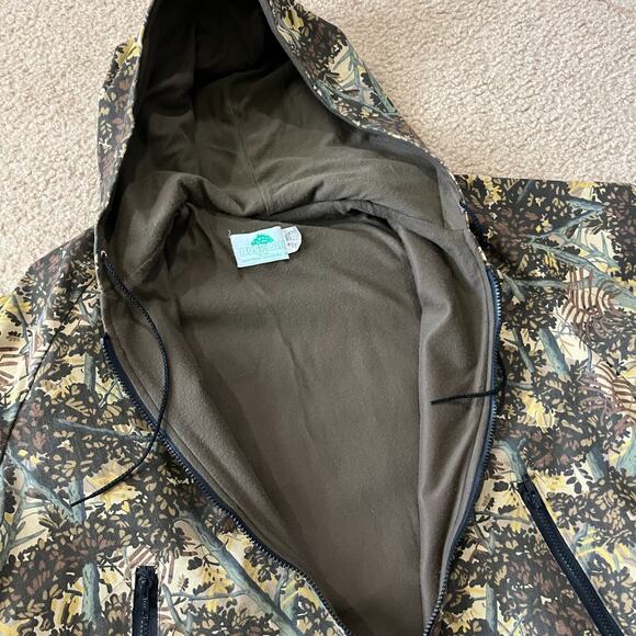 Vintage 80s Bushlan South Texas Camouflage Canvas Hooded Jacket Size Medium - Picture 4 of 6